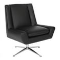 thumbnail image 1 of OSP Chaise d'Invité en Similicuir Noir et Base en Aluminium, 1 of 6