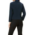 thumbnail image 4 of INSPIRE CHIC Women's Blazer Open Front Wear-to-Work Summer Crop Suit Jacket Dark Blue-Solid S, 4 of 7
