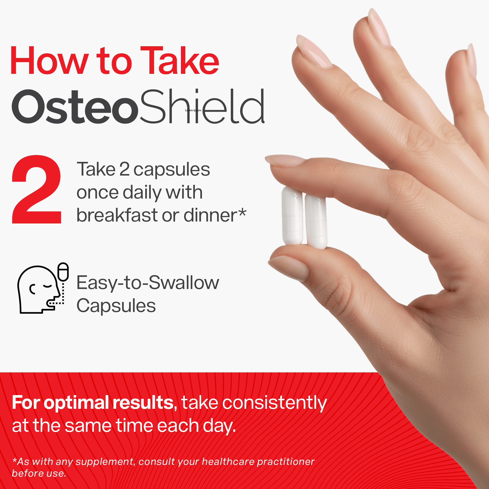 OsteoShield Peak Health Research, Calcium Supplements with Vitamin D3, K2 & Aquamin, 60 Capsules