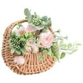 thumbnail image 6 of 3Pcs Rattan Basket Half Moon Wicker Basket Willow Straw Basket Woven Basket with Handle Wedding Flower, 6 of 8