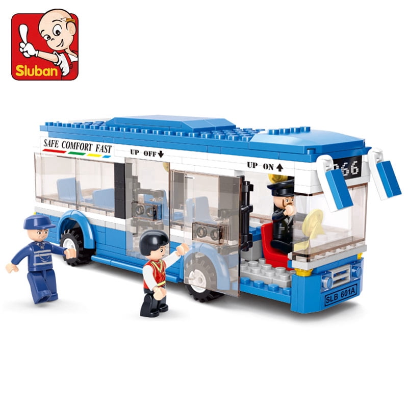 Amyove 238 PCS Sluban 0330 City Series Single Decker Bus Compatible with LEGO Building Block Toys Walmart
