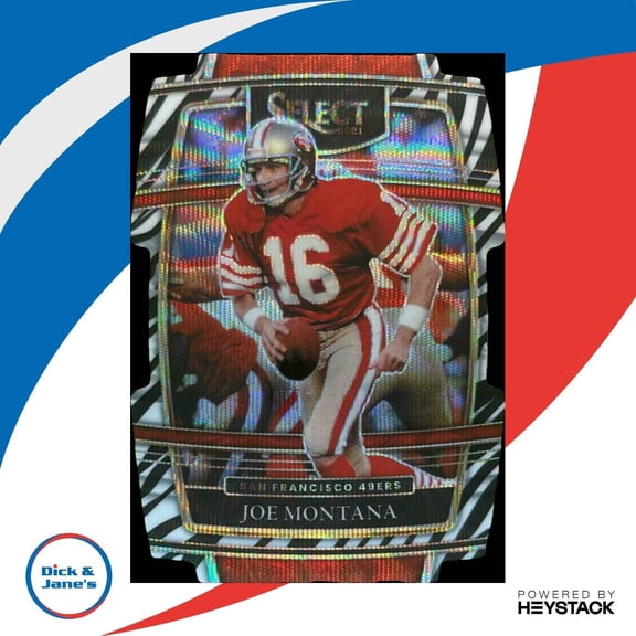 2021 Select Joe Montana Zebra Prizm Die Cut #36 Concourse San Francisco 49ers