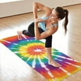 thumbnail image 6 of Colorful Rainbow Tie Dye Spiral Pattern Hot Yoga Mat Towel Non Slip for Hot Yoga - Quick-Drying Yoga Mat Cover with 4 Corner Pockets with Travel Bag - Hot Yoga Towel Non Slip 70"x26", 6 of 6