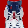 thumbnail image 5 of Ni - ke Ni - ke Air Jordan 6 Retro 2024 Olympic White Midnight Navy Red CT8529-164 sz 9 Men, 5 of 5