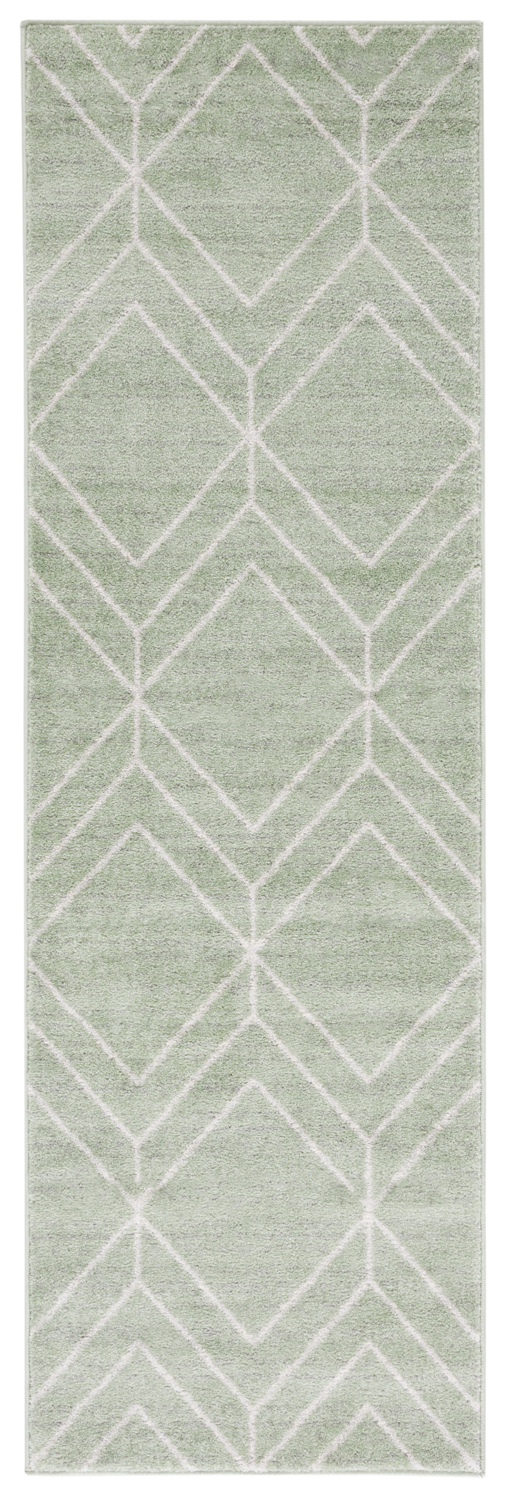 Safavieh Adirondack Caitriona Geometric Squares Runner Rug, Sage/Ivory, 2'6" x 20'