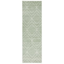 SAFAVIEH Adirondack Caitriona Geometric Runner Rug, Sage/Ivory, 2'6" x 18'