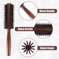 thumbnail image 5 of Unique Bargains Nylon Bristle Round Curling Hair Ruled Comb for Hair Drying Styling Brown 10 Row 8.66" M, 5 of 7