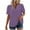 Purple, variant on Uaswgudfs Elegant Women's Short Sleeve V-Neck Blouse - Lightweight Lace Trim Casual Top for Spring/Summer Daily Wear