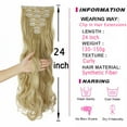 thumbnail image 3 of 24" 7Pcs 16 Clips Long Curly Straight Full Head Clip in Synthetic Hair Extensions Double Weft, 3 of 6