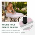 thumbnail image 4 of Round Outdoor Tablecloth with Umbrella Hole and Zipper, Pink Grey Stripe Tablecloth with Elastic Waterproof, Minimalist Farmhouse Striped Patio Table Covers for 45" - 54" Picnic Pool Tables, 4 of 9