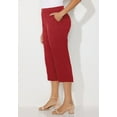 thumbnail image 3 of Catherines Women's Plus Size Petite Stretch Knit Waist Cargo Capri, 3 of 4