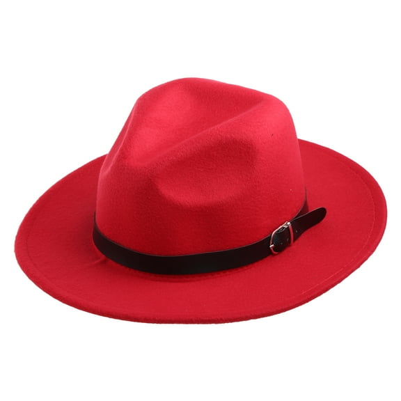 Men Women Jazz Bowknot Hard Felt Fedora Panama Bowler Wide Hat Brim Gangster Cap