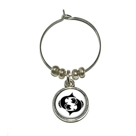 Pisces The Fish Zodiac Horoscope Wine Glass Charm (Best Wine To Have With Fish)