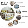 thumbnail image 5 of Flannel Fleece Throw Blanket Sunflower Butterfly Eucalyptus Leaf Lightweight Soft Plush Blankets,Country Pastoral Theme Cozy Warm Throw Blanket for Couch Sofa Bed Car Office 40x50in, 5 of 9