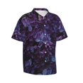 thumbnail image 2 of Uemuo Lilac Printed Regular Fit Short Sleeve Casual Hawaiian Shirt for Men,Aloha shirt,Tropical shirt,Floral print shirt,Vacation Beach shirt-XX-Large, 2 of 9