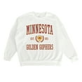 thumbnail image 4 of Women's Gameday Couture White Minnesota Golden Gophers Premium Fleece Drop Shoulder Oversized Pullover Sweatshirt, 4 of 4