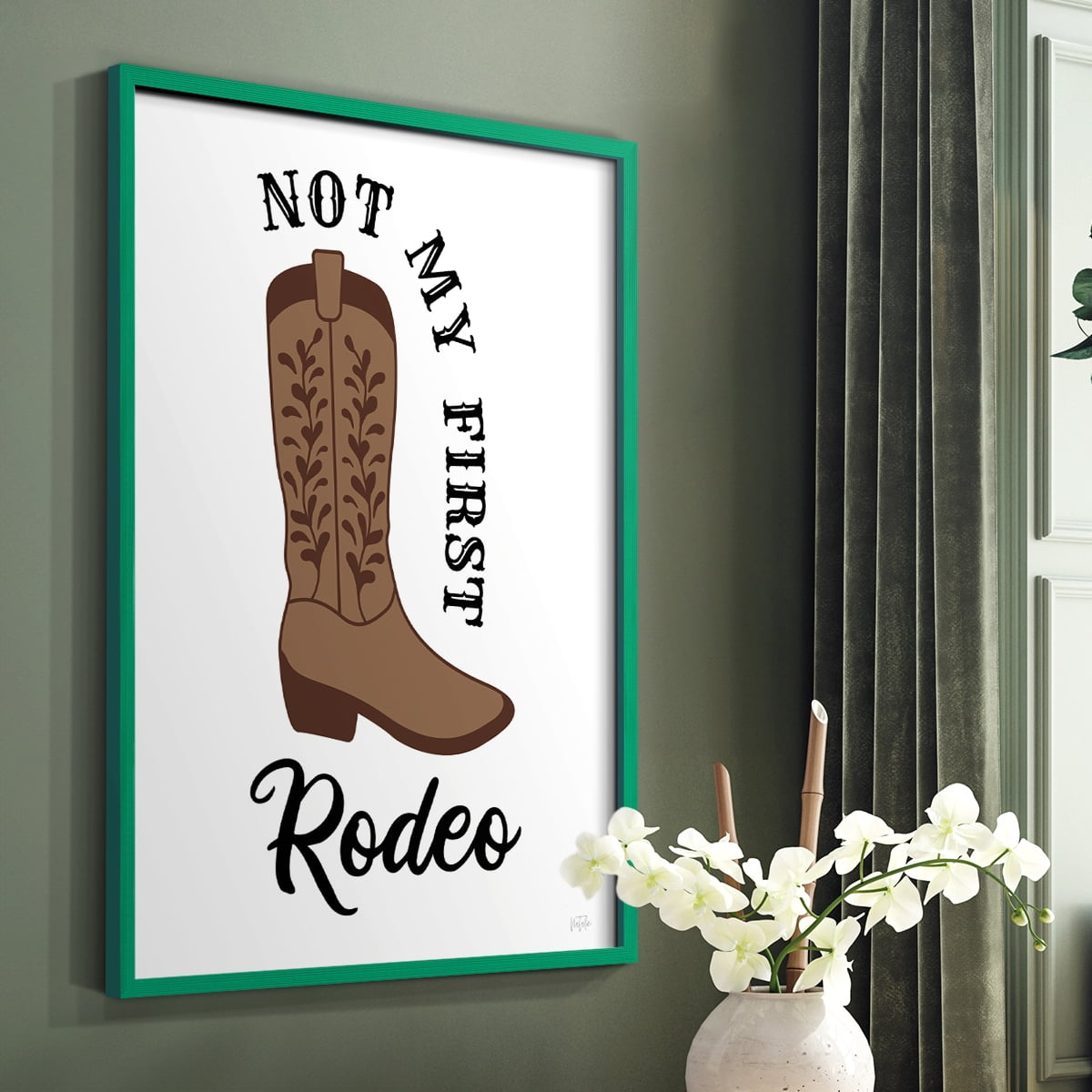 Not My First Rodeo in Green Solid Wood 8 x 10 Framed Print
