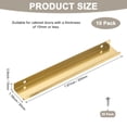 thumbnail image 3 of Uxcell 10 Paquete Tiradores de Cajones de Armarios 7.87" Tiradores de Bisel de Aluminio Oro Cepillado, 3 of 6