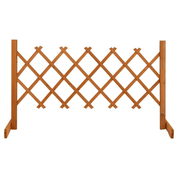 vidaXL Expandable Solid Firwood Trellis Fence Brown