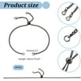 thumbnail image 3 of 10Pcs Stainless Steel Slider Bracelets 26cm Adjustable Slider Bracelet with Rhinestones Ends Black Bracelet Bracelet Chains for Jewelry Making Extender Chains for Woman DIY Making, 3 of 6