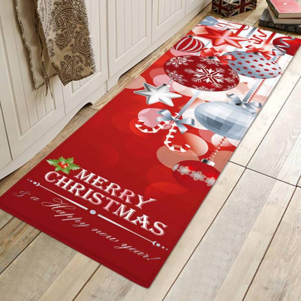 Non-Slip Kitchen Mat Runner Rug Set Doormat Merry Xmas Snowman Door Mats  Rubber Backing Carpet Indoor Floor Mat ( 15.7 x 23.6) 