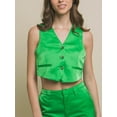 thumbnail image 5 of Made by Olivia Women's Satin Button Up Cropped Vest, 5 of 5