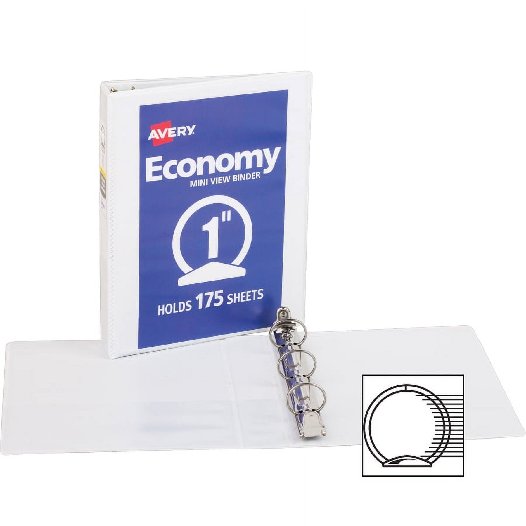 Avery&reg;, AVE05806BD, Economy View Binder, 4 / Bundle, White