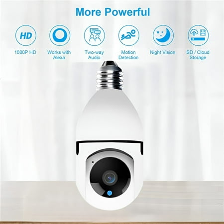 

Wireless Security Camera WiFi IP Camera 2.4Ghz E27 Light Bulb 1080P HD Security Monitor Cam with Infrared Night Vision