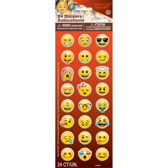 Emoji Visages Autocollants Gonflés (Pack de 24)