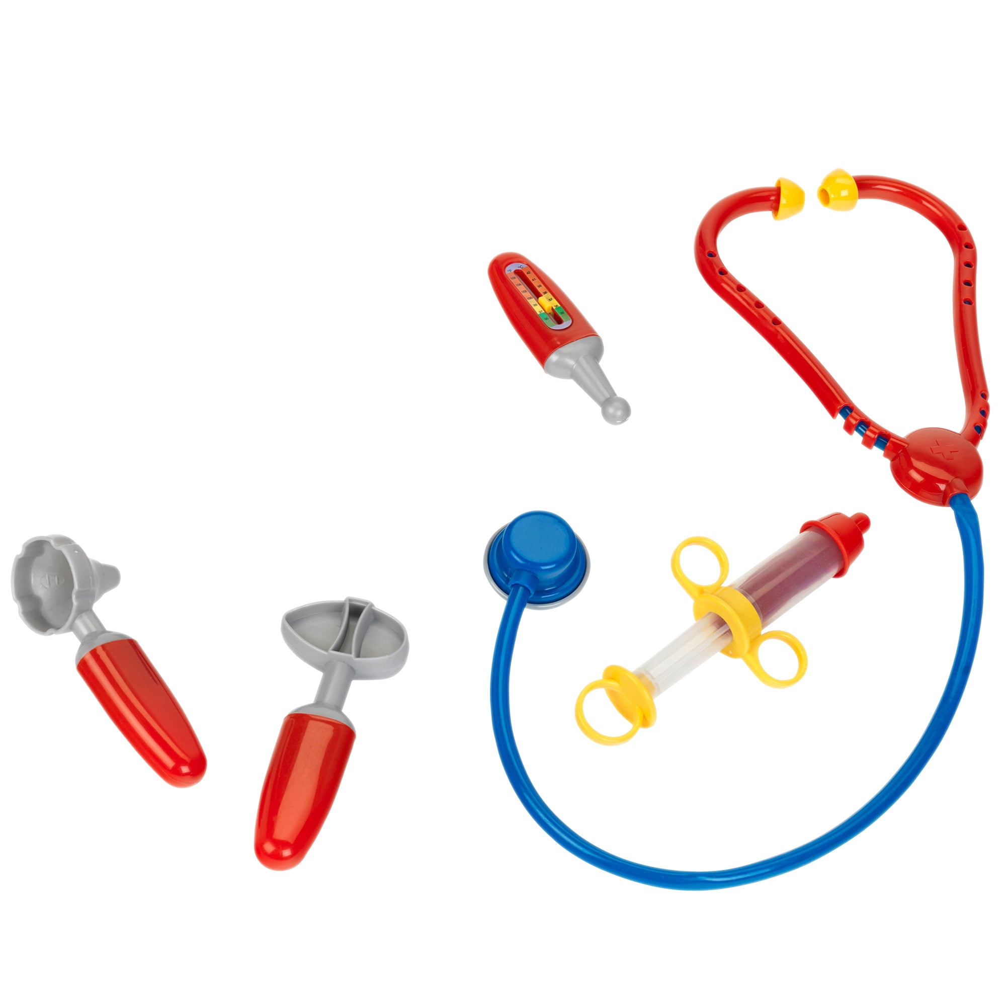 Klein: PRO Doctor Costume - White & Red - 6pc Set, Dress Up Outfit,Toy Accessories, Stethoscope-Syringe-Thermometer-Blood Pressure Meter, Kids Age 3+