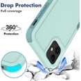 thumbnail image 3 of for iPhone 11 Case: Dual Layer Protective Heavy Duty Cell Phone Case Shockproof Rugged Bumper Tough with Screen Protector - 16ft Military Grade Drop Tested for Appple iPhone 11 (6.1 inch), Green, 3 of 16