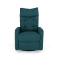 thumbnail image 3 of GDF Studio Kimpton Contemporary Fabric Tufted Glider Swivel Pushback Recliner, Teal and Black, 3 of 7
