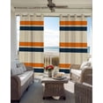 thumbnail image 4 of Orange Blue Stripe Blackout Curtains 45 Inches Long for Bedroom, Minimalist Farmhouse Stripes Thermal Insulated Room Darkening Black Out Window Curtain Panels Grommet Drapes for Living Room, 4 of 8