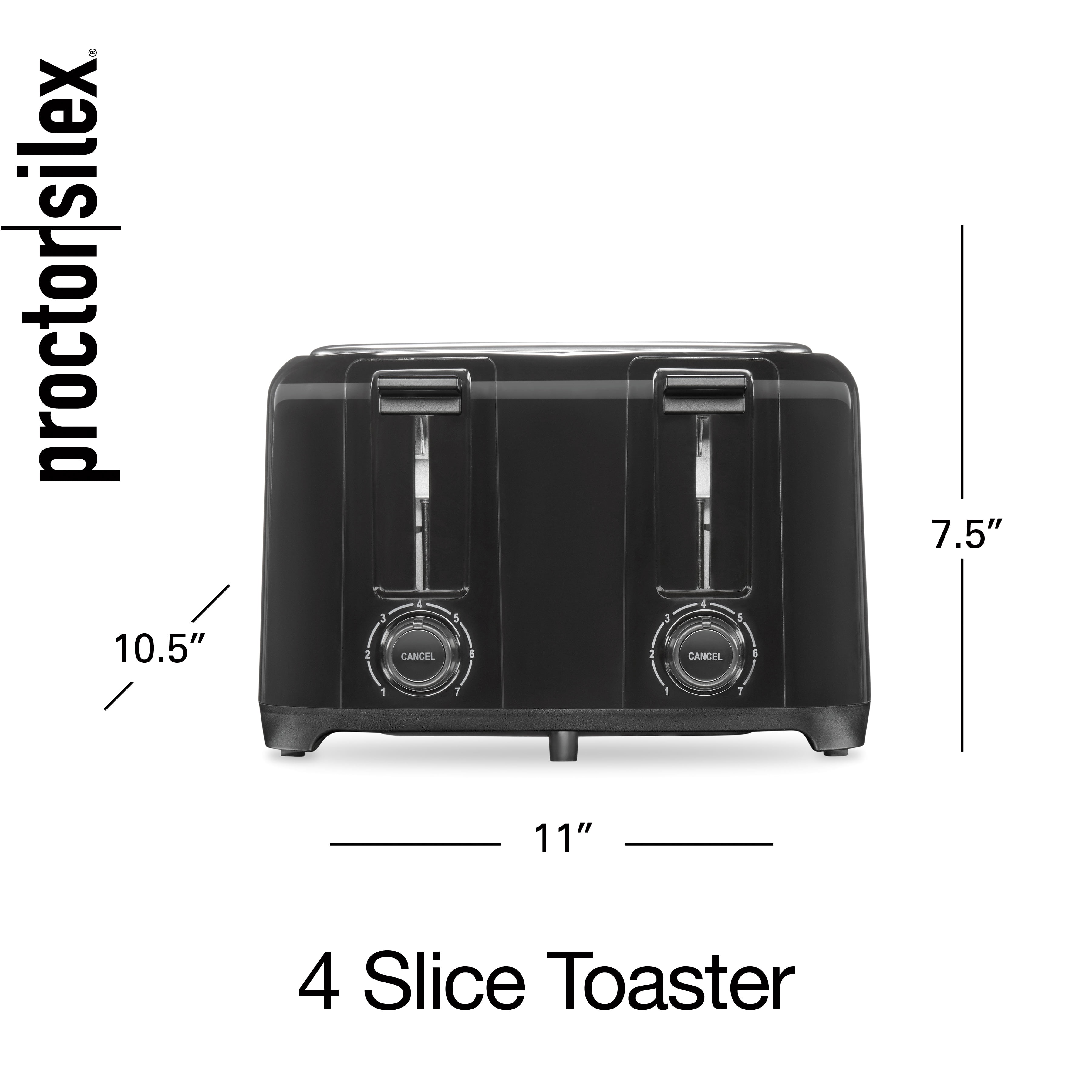 Proctor Silex 4 Slice Toaster with Extra Wide Slots, Black (24215PS) &  Elite Gourmet EKT1001 Electric BPA-Free Glass Kettle, Black, 1L - Yahoo  Shopping