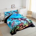 thumbnail image 3 of Manfei Cartoon Dinosaur King Size Comforter Sets for Boys Kids, Jungle Animal Bedding Comforter Set, Tyrannosaurus Rex Bedding Set, Super Cozy Bedroom Decor Reversible 3-Piece, 3 of 8