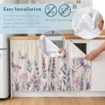 thumbnail image 5 of Purple Florals Cabinet Curtain 35"Wx35"L,Dustproof Under Sink Skirt W/ Self Adhesive Tape,Spring Butterflies Dragonfly Retro Beige Cabinet Curtain Cover for Kitchen Sink,Bathroom Vanity,Laundry Room, 5 of 9