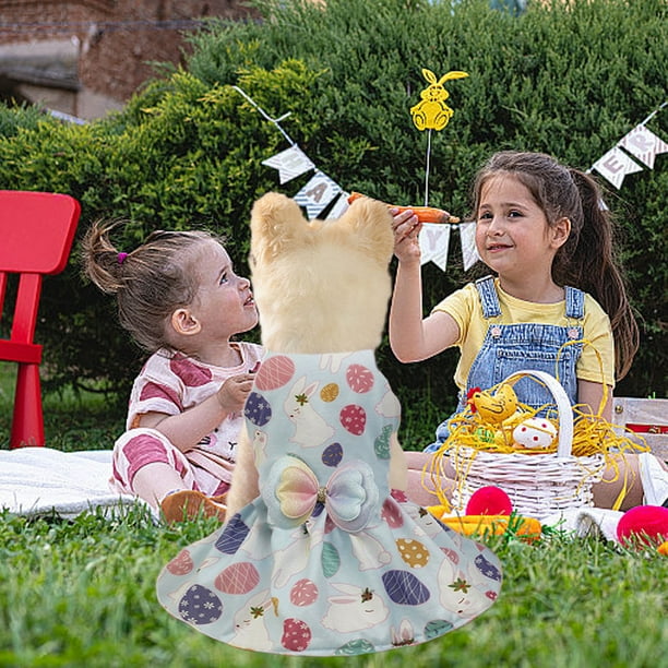 Falda para Perros Pequeños | Ropa de Pascua Estilo Princesa | Vestido Suave y Cómodo para Todas Las Estaciones | Ropa Ligera para El Hogar | Opciones En Blanco, Rosa y Azul