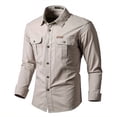 thumbnail image 4 of Fredd Marshall Men's 100% Cotton Long Sleeve Hiking Shirt with Pockets, 4 of 5