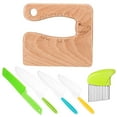 thumbnail image 1 of DEBGFS 6 PCS Wooden Kids Kitchen Knife Kids Knife Plastic Potato Slicers Cooking Knives Serrated Edges Toddler Knife Kids Plastic Knife for Kitchen Children, 1 of 4