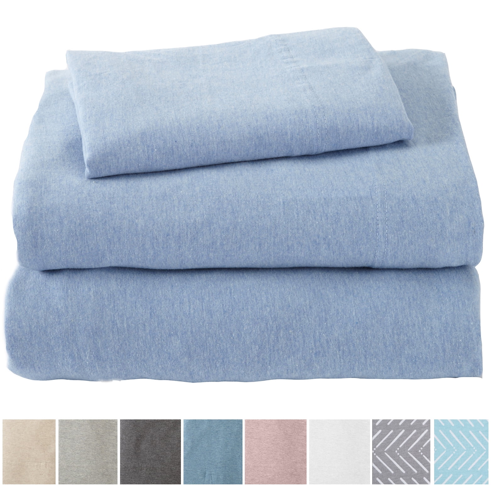 Great Bay Home Extra Soft Heather Jersey Knit Sheet Set By Home Fashion ...