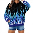 thumbnail image 5 of Uootdi Long Sleeve Hoodies for Women Drawstring Casual Hoodies Flame 3D Printed Graphic Pullover Tops with Pockets Gift, 5 of 9