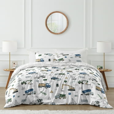 Construction Truck Red and Blue Full/Queen Bedding Set - 3 pieces - by ...