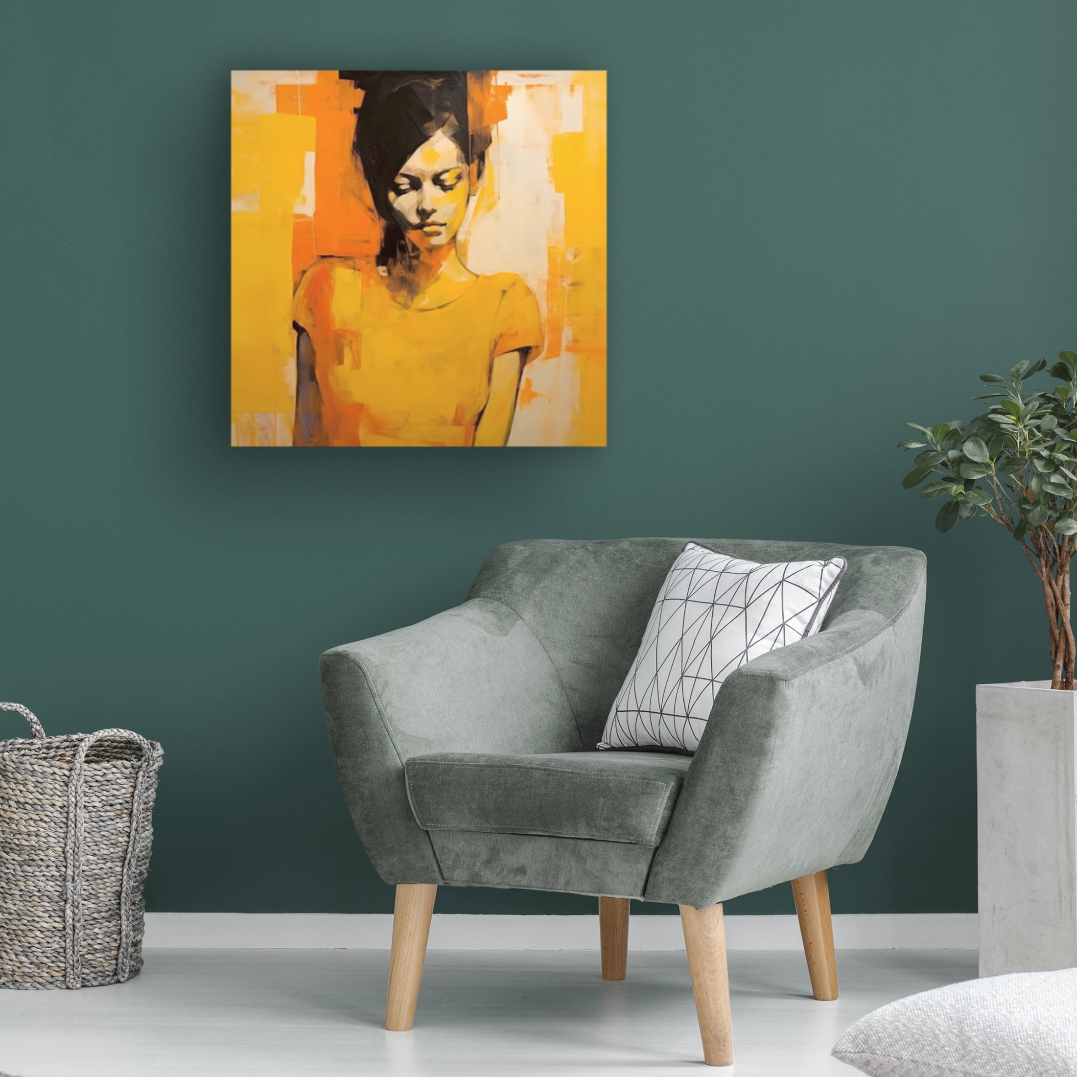 Canvas Wall Art - Ray Heere 'Colorful Model 3' Wall Art for Living Room, Bedroom, or Office Décor by Trademark Fine Art - 35 x 35 Inches