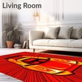 thumbnail image 2 of ODIKA 5'x7' Machine Washable Non-Slip Area Rug, Racing Speedster Motif Latch Hook Design High Traffic Rug, Red, 676514, 2 of 7