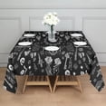 thumbnail image 3 of Black Gothic Skull Cat Pattern Square Tablecloth,Waterproof Square Table Cover,Wipeable Spillproof Washable Table Cover for Home Kitchen Party Decor 60"x60"(152x152cm), 3 of 6