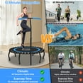 thumbnail image 3 of YORIN Rebounder Foldable Trampoline for Adults, 330LBS Fitness Indoor Trampoline, 50" 40" 48" Mini Exercise Trampoline with Bungees, 3 Level Adjustable Foam Handle Bar, Stable Quiet Small Trampoline, 3 of 9