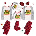 thumbnail image 1 of Pijamas familiares navideños a juego, conjuntos de pijamas a cuadros blancos y negros, árboles de coco, Navidad en julio, 1 of 4