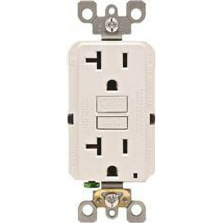 Leviton Smartlockpro 2-Pole Hospital Grade Duplex Gfci Receptacle With Led, White, Nema 5-20R, 125 Volts, 20 Amps