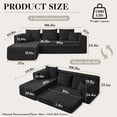 thumbnail image 5 of 106.5” Sectional Sofa with Chaise, YINIX 3 Seater L-Shaped Sofa  Couch for Living Room, Black, 5 of 7