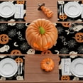 thumbnail image 4 of Boo Spooky Ghost Pumpkin Halloween Table Runner Burlap Table Decoration for Home Kitchen Dining Dinner Indoor Holiday Farmhouse Decor 13x36 Inch, 4 of 6
